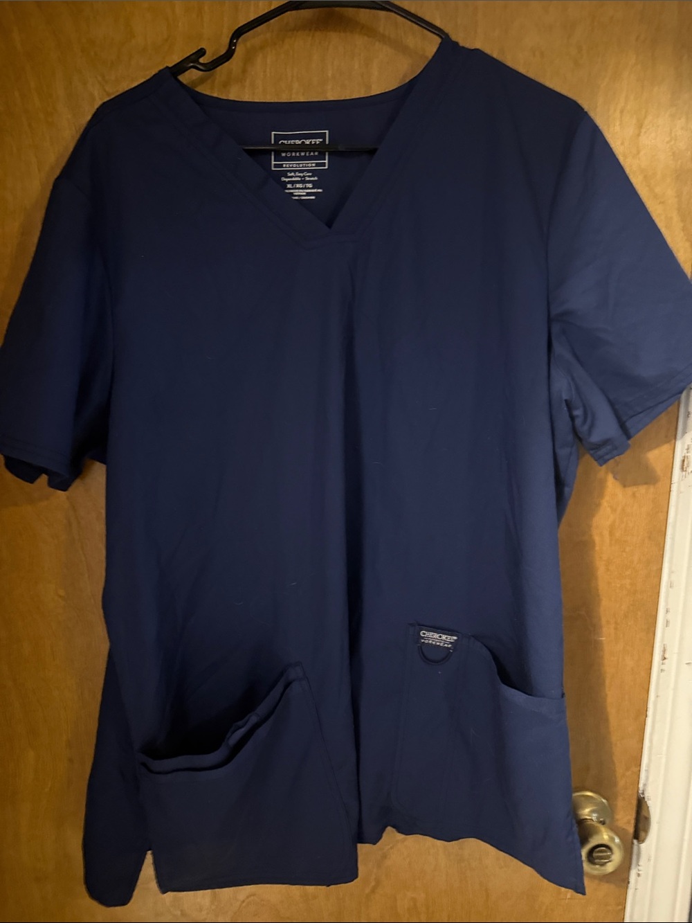 Cherokee Navy V-Neck Short Sleeve Scrub Top